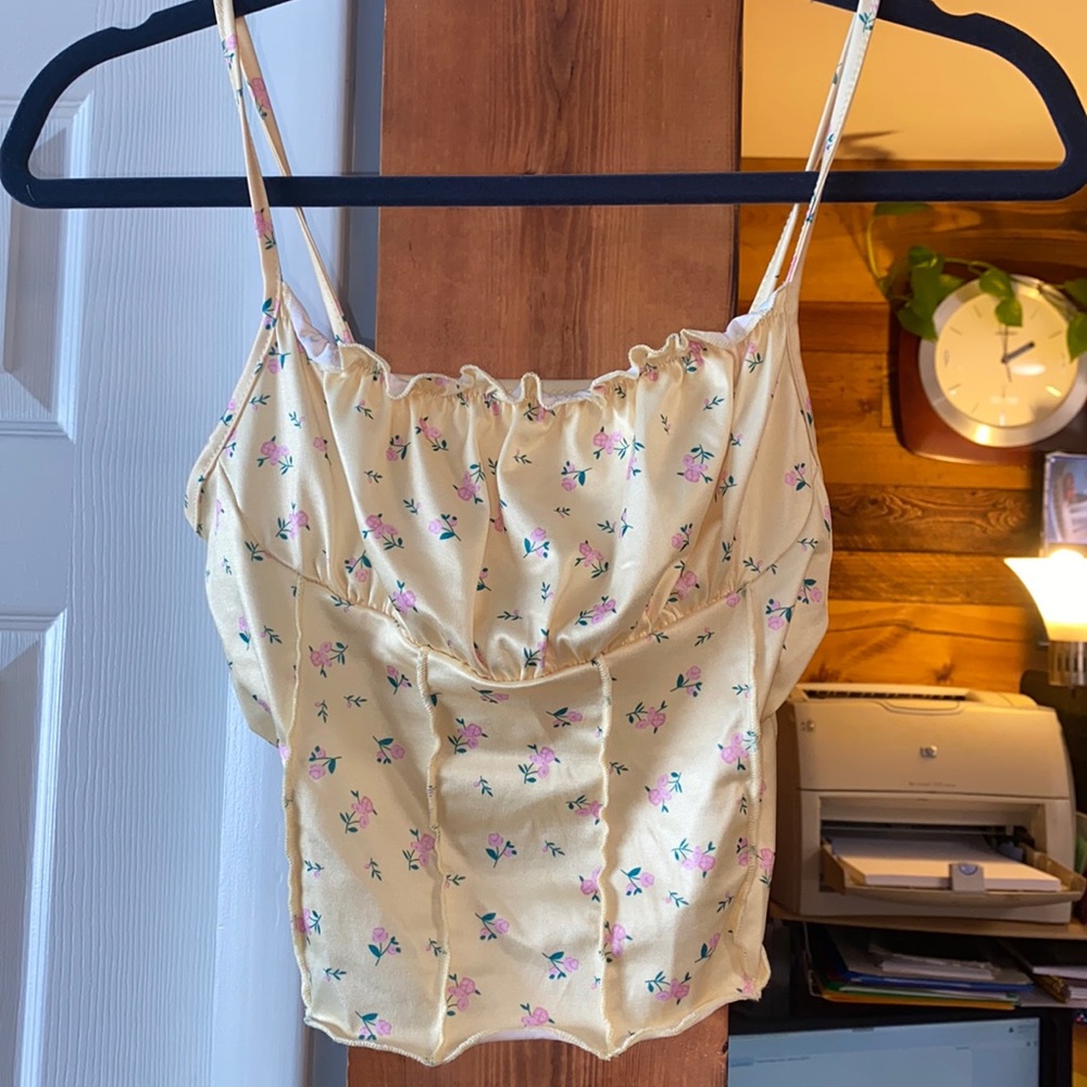 Rayon yellow corset top